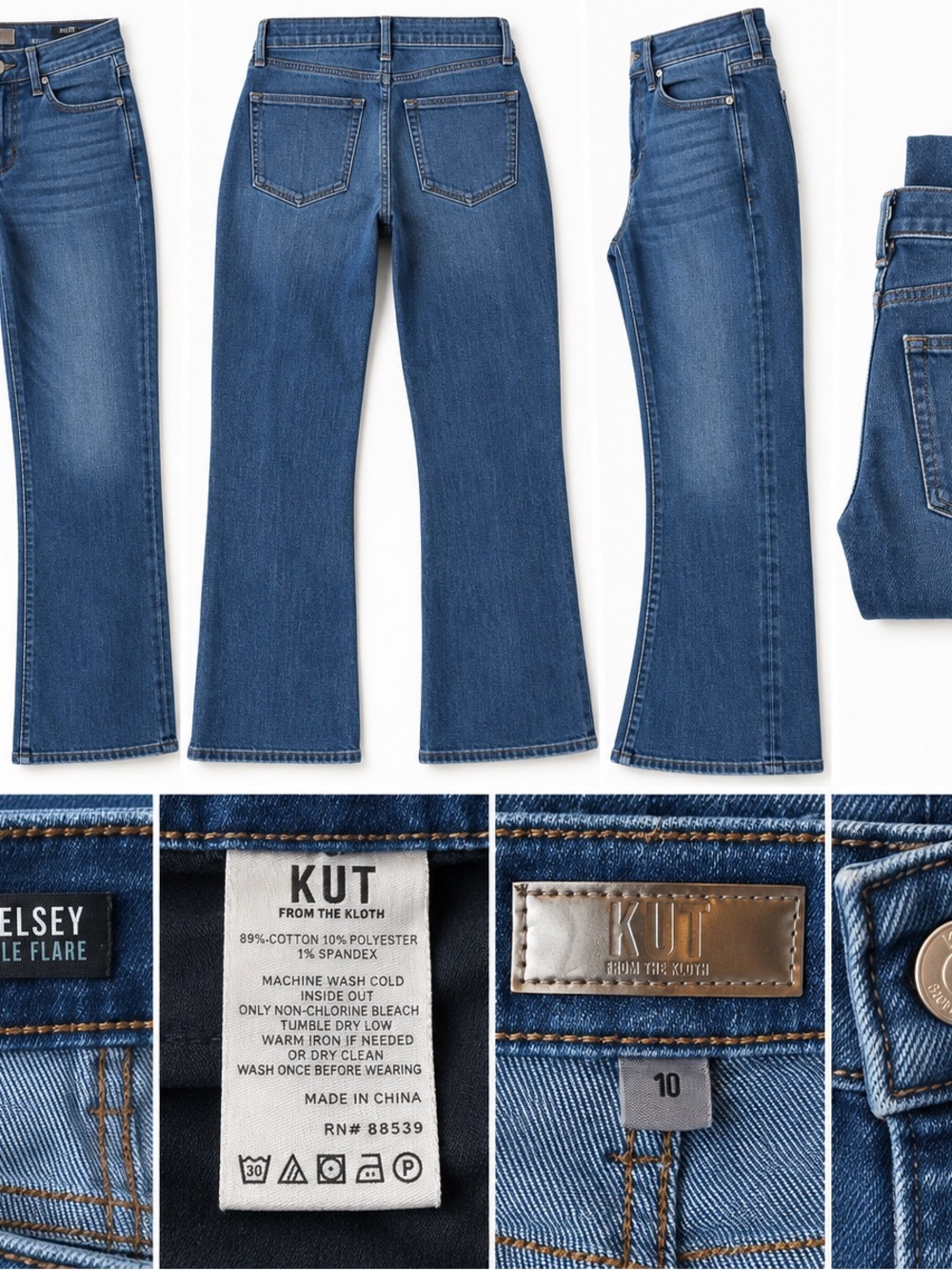Kut from the Kloth Women's Medium Blue Flare Jeans